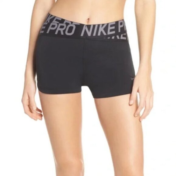 Women's NIKE Pro Intertwist Shorts Black/Gray | Size S - Picture 1 of 5